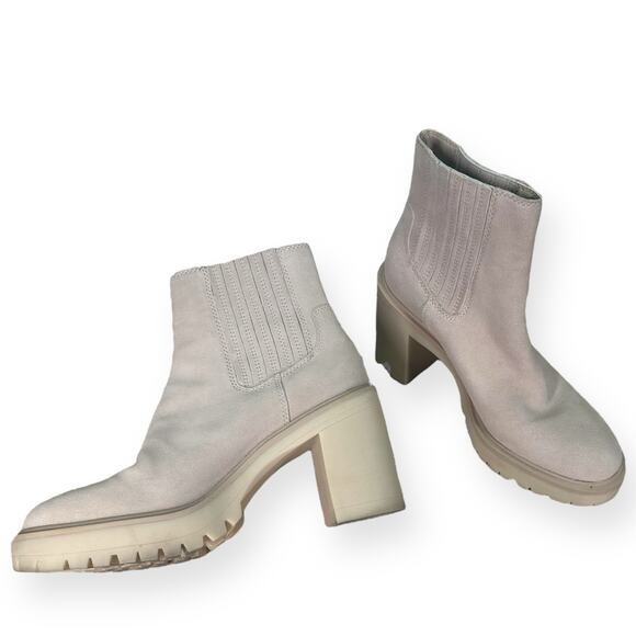 DOLCE VITA Chic Chelsea Boots 9.5 Suede Caster H20 Dune Tan Waterproof Lug Sole - Picture 11 of 11